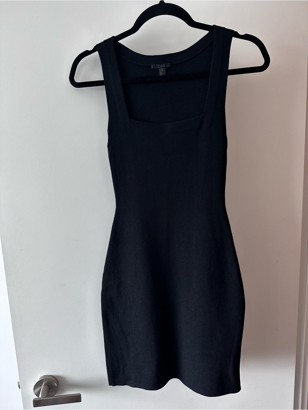 COS Black Square-Neck Mini Dress